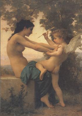 Adolphe William Bouguereau Young Girl Defending Herself against Eros (mk26) oil painting picture
